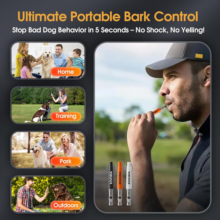 4 Pack Dog Whistle to Stop Barking Neighbors Dog,304 Stainless Steel Adjustable Ultrasonic Silent Dog Training Whistle for Recall & Bark Control,Professional Whistle Suitable for All Dogs