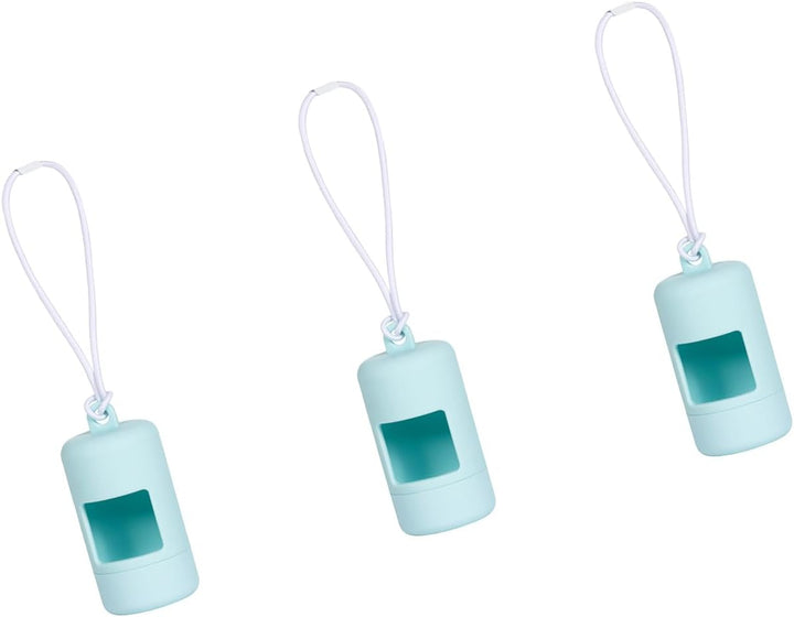 Set of 3 Dog Waste Bag Dispensers with Elastic Rope Rotation Design Travel Use Pet Poop Bag Holder Tool