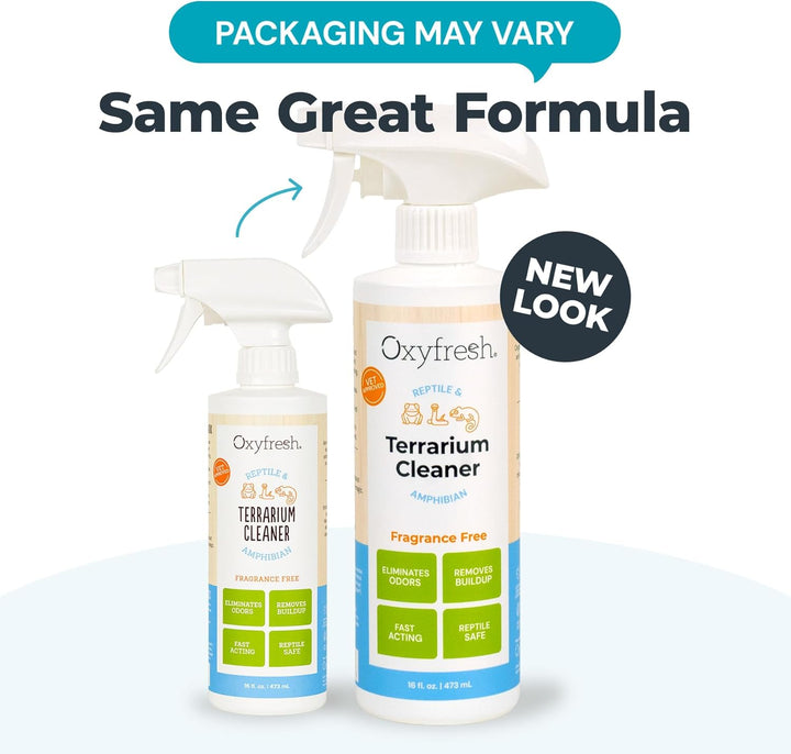 Premium Terrarium Cleaner – Professional Amphibian and Reptile Terrarium Smell Eliminator – Safe & Quickly Removes Waste & Odors – Streak Free Glass – Bleach Free