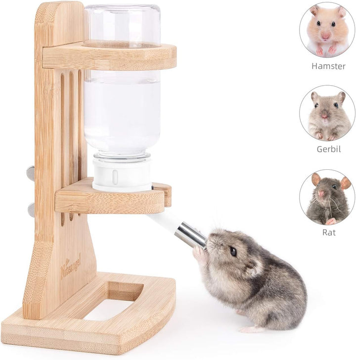 Water Bottle with Stand for Syrian Dwarf Hamsters Gerbils Mice Rats Degus Small Pet Rodents(White)