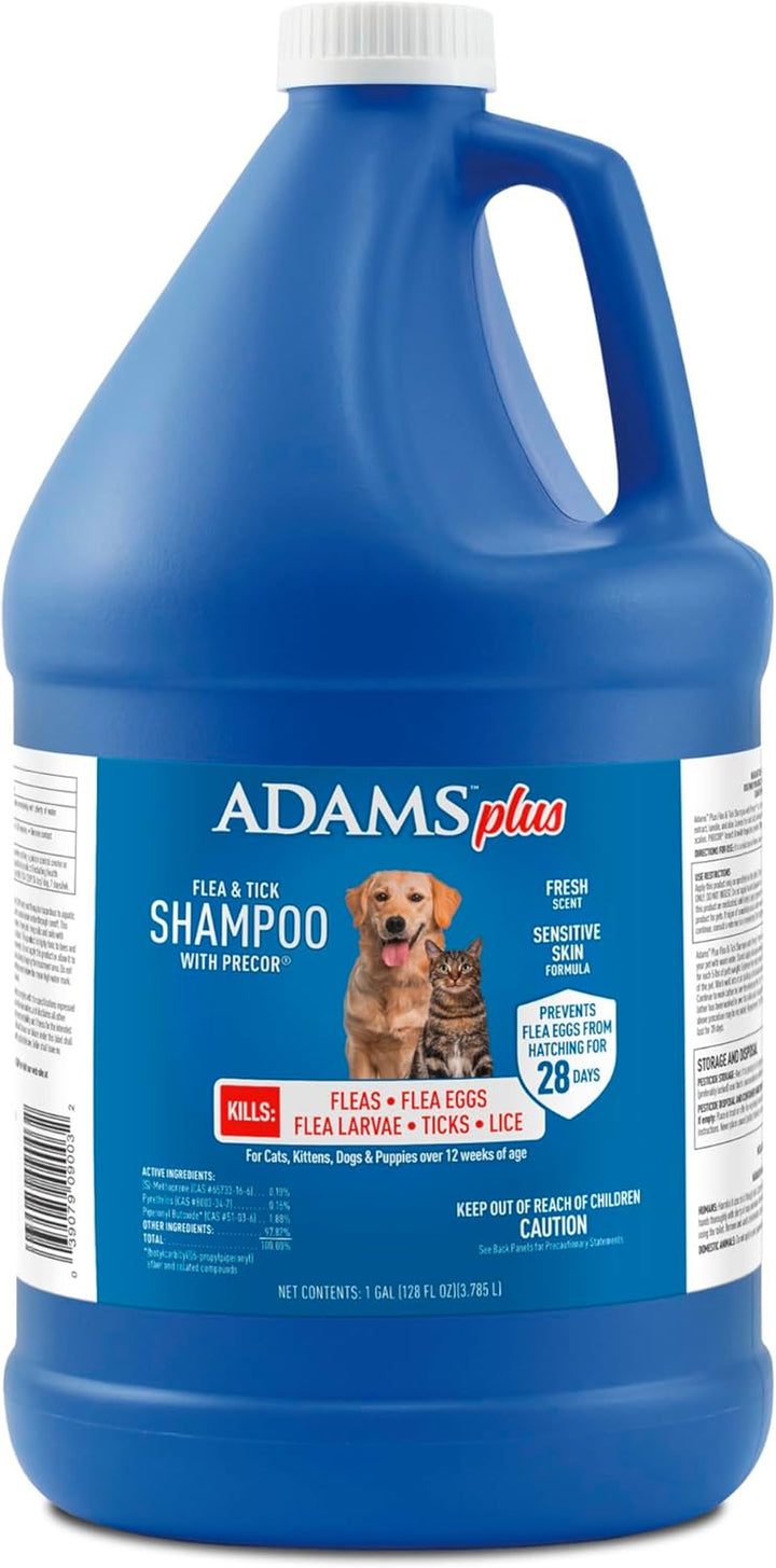 plus Flea & Tick Shampoo with Precor IGR for Cats, Kittens, Dogs & Puppies over 12 Weeks of Age, Sensitive Skin Flea Treatment, Kills Adult Fleas, Flea Eggs, Ticks, and Lice, 6 Ounces