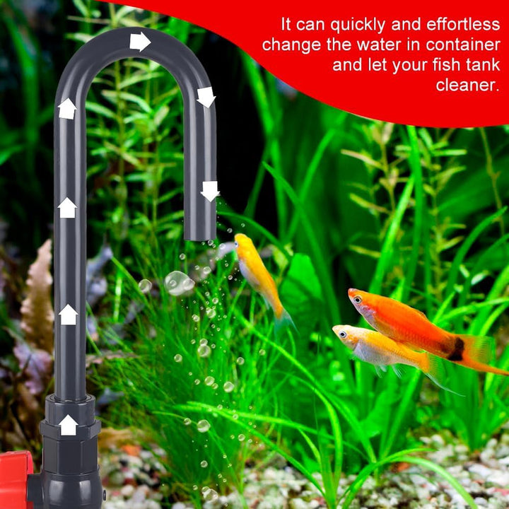 Aquarium Water Changer, PVC Aquarium Water Filler Hanging Fish Tank Hook Filler with Flow Switch for 1/2“, 5/8”, 3/4” Hose