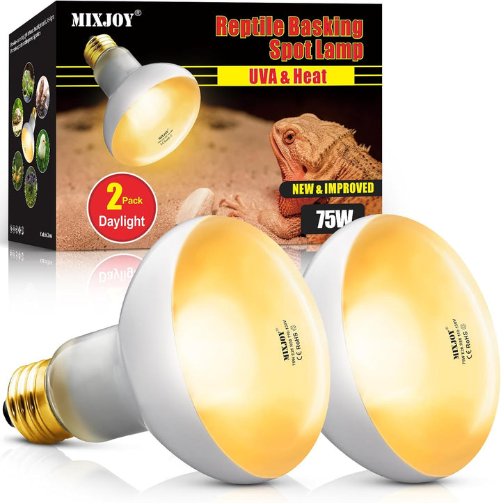 150W Reptile Heat Lamp Bulbs, 2Pack Heat Lamp Bulbs for Reptiles Basking Bulbs UVA Daylight Basking Light Amphibians Heating Lamp Emitter for Lizard, Tortoise, Bearded Dragon Gecko, Chicken