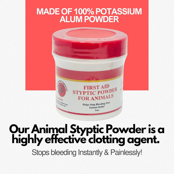Styptic Powder for Animals – Fast-Acting Blood Stop for Dogs, Cats, Birds & Small Pets – First Aid Powder for Nail Bleeding, Minor Cuts & Grooming – 1 Oz, Pack of 1