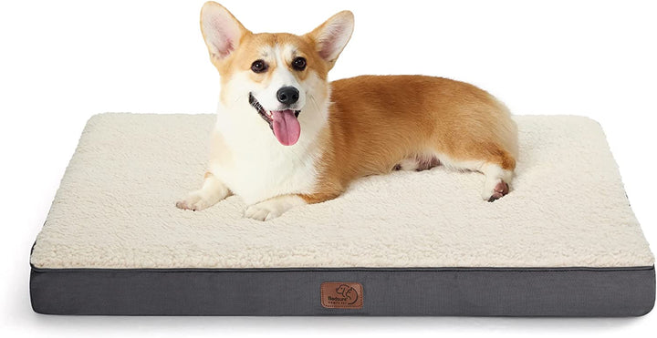 Dog Beds Large Sized Dog - Comfy Flat Pet Beds with Removable Washable Cover, Orthopedic Egg Crate Foam Puppy Mat, Suitable for Pet up to 65 Lbs