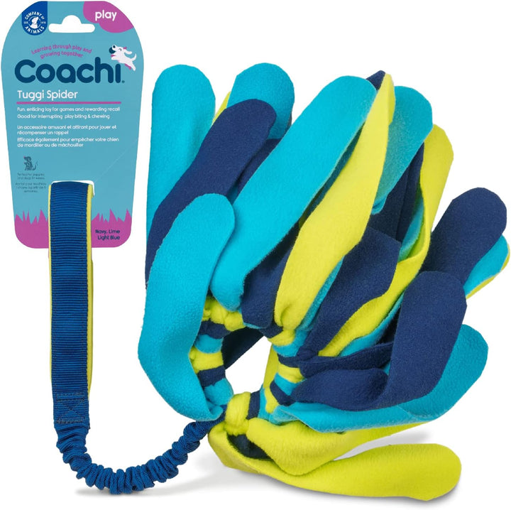 Coachi Tuggi Ball - Interactive Dog Toy for Tug of War & Play. Strong & Comfortable, Stretchy Bungee Handle, Reward Training, Interrupting Biting & Chewing. Ideal for Agility and Suitable for Puppies