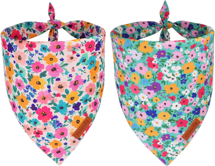 Halloween Dog Bandana, Ghost Pumpkin Design Reversible Holiday Dog Scarf, Triangle Halloween Bandanas for Medium Large Dogs Pets (Large)