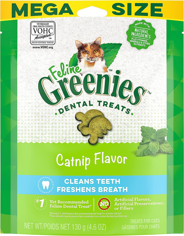 Feline Adult Dental Cat Treats, Catnip Flavor, 9.75 Oz. Tub