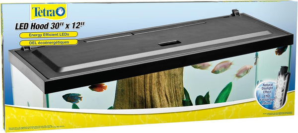 LED Hood 30 Inches by 12 Inches, Low-Profile Aquarium Hood with Hidden Lighting