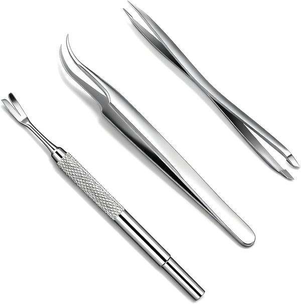 Tick Remover Tool Set - Stainless Steel Tick Remover Kit for Cats Dogs and Humans(Pack of 3)