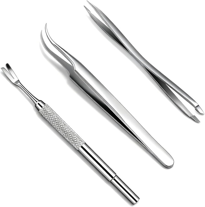 Tick Remover Tool Set - Stainless Steel Tick Remover Kit for Cats Dogs and Humans(Pack of 3)