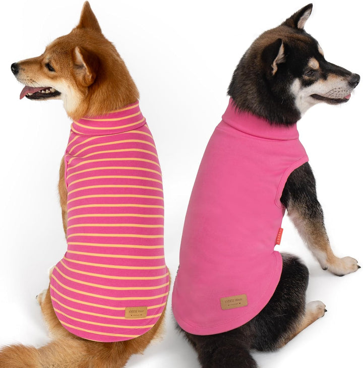 2Pack Dog Sweater Soft Dogs Clothes Warm Dachshund Clothes Turtleneck Pets Coats Dog Sweaters for Small Dogs Girl Pullover Small Pet Sweaters Stretchy Pet Sweatshirt