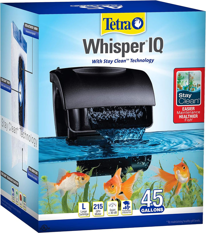 Whisper IQ Power Filter 20 Gallons, 130 GPH, with Stay Clean Technology