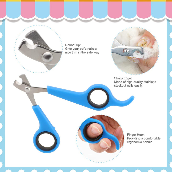 Rabbit Grooming Kit, Rabbit Brush for Shedding with Bunny Nail Clipper, Rabbit Nail Trimmers with Pet Combs for Hamster Guinea Pig Ferret by (6 Pack)