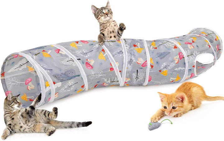 Cat Tunnel, Cat Tunnels for Indoor Cats, S-Shape Cats Cave with Cat Toys, Foldable Cat Tubes and Tunnels for Cats, Rabbit, Puppy, Guinea Pig
