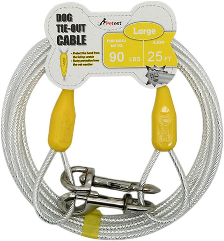 30Ft Reflective Tie-Out Cable for Heavy Dogs up to 125 Pounds