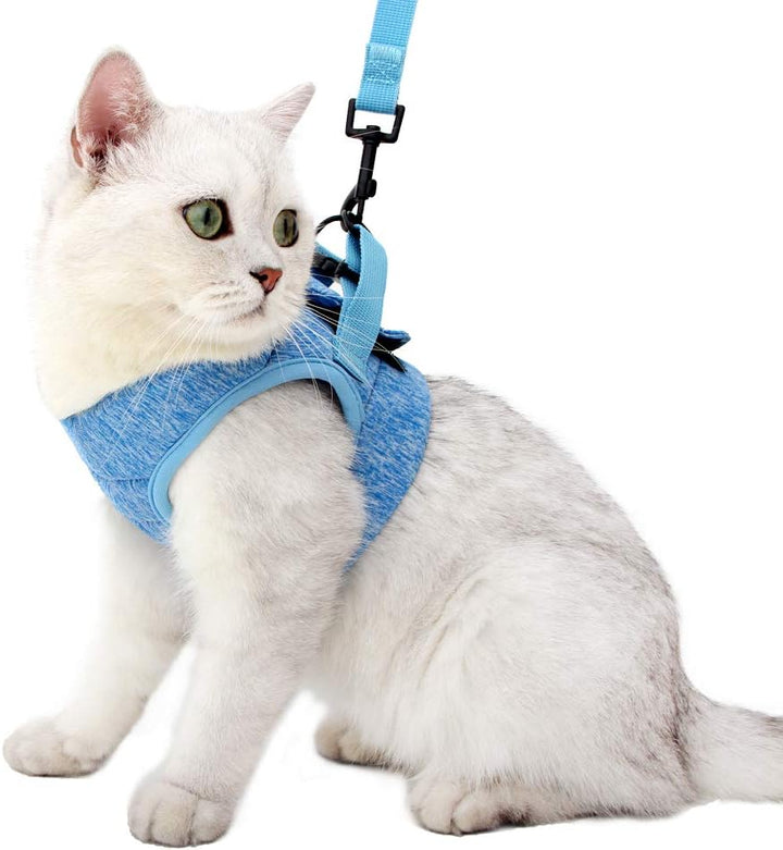 Cat Harness and Leash - Ultra Light Escape Proof Kitten Collar Cat Walking Jacket with Running Cushioning Soft and Comfortable Suitable for Puppies Rabbits