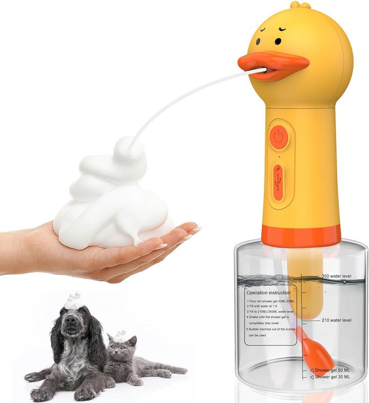 Electric Foaming Shampoo Dispenser for Dog and Cat Bathing, Rechargeable Soap Dispenser for Pet Bathing, Bathroom, Kitchen Sink, Toilet Cleaning