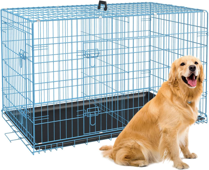 | Dog Crate | 18" | Black | Foldable Metal Kennel with Single Doors, Secure Slide-Bolt Latches, Leakproof Tray | Portable Dog Cage for Small Breeds | for Travel, Indoor & Outdoor Use