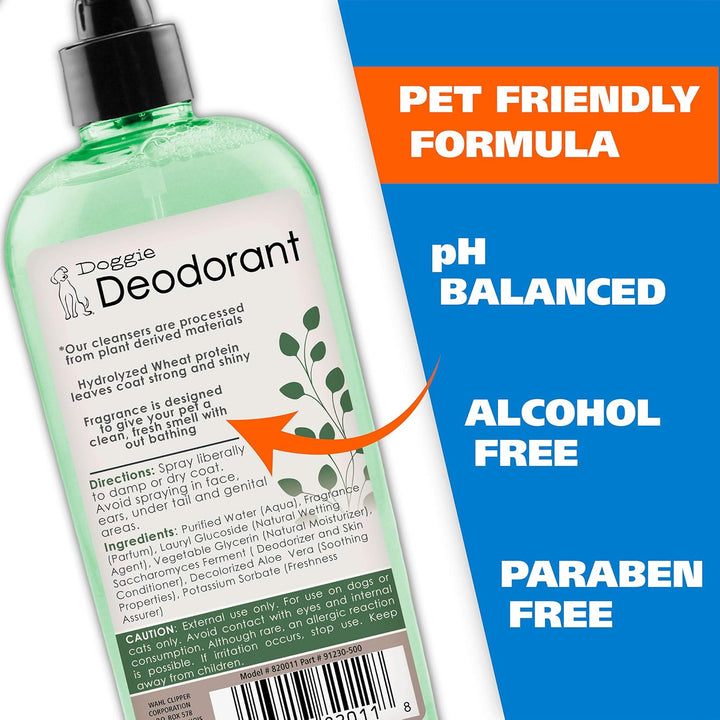 USA Deodorizing & Refreshing Pet Deodorant for Dogs - Eucalyptus & Spearmint Scent to Refresh the Skin and Coat - Model 820011A