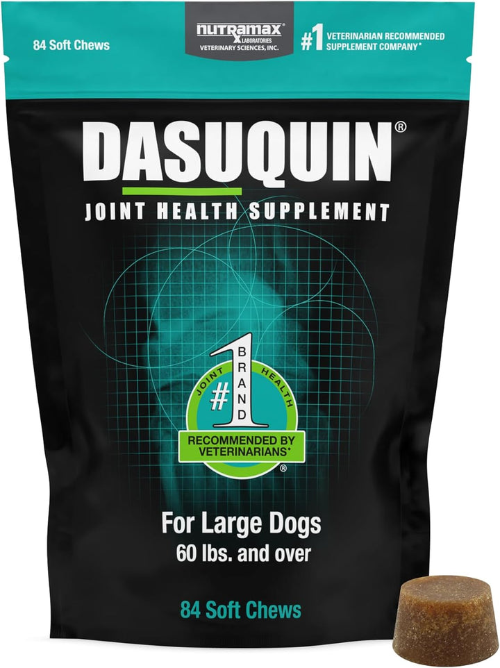 Dasuquin Joint Health Supplement for Large Dogs - with Glucosamine, Chondroitin, ASU, Boswellia Serrata Extract, and Green Tea Extract, 84 Soft Chews, DASL84SC
