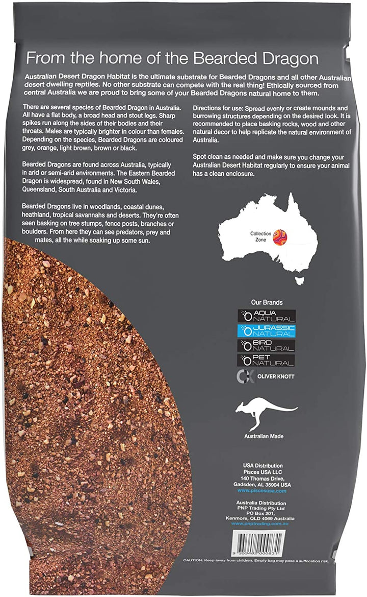 Jurassic Natural Australian Desert Dragon Habitat Substrate for Bearded Dragons and Other Lizards, Red, 10Lb