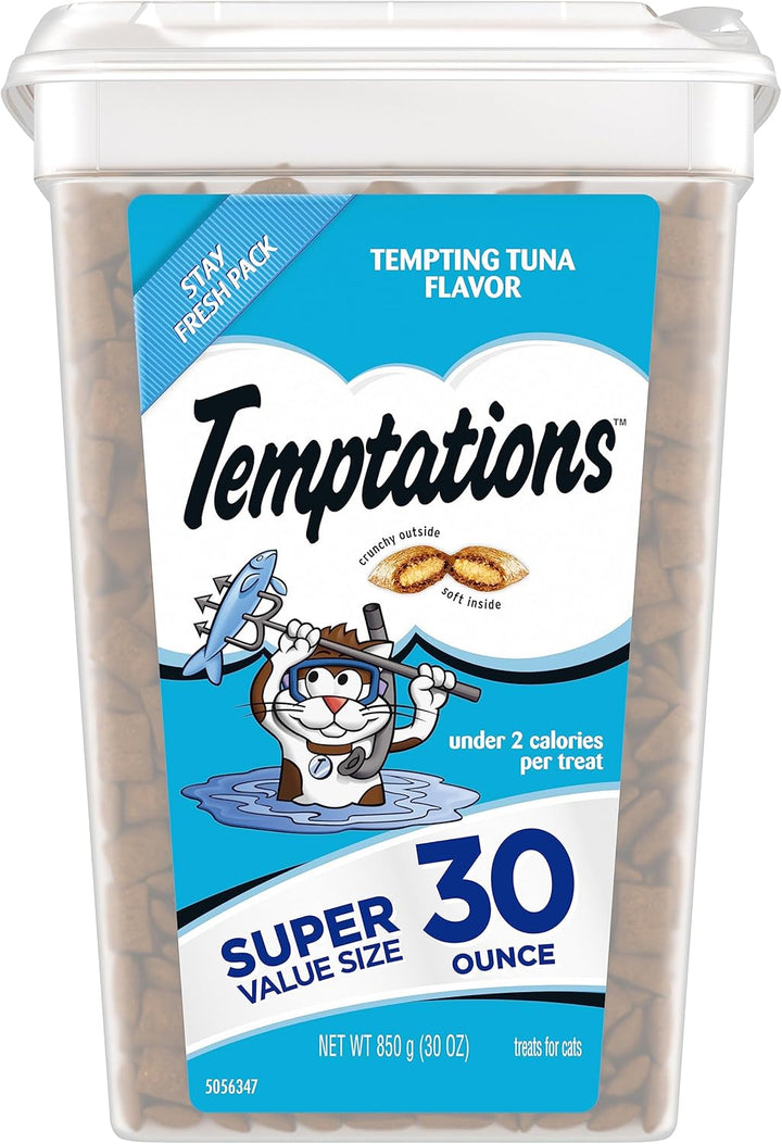 Classic Crunchy and Soft Cat Treats Tempting Tuna Flavor, 16 Oz. Tub