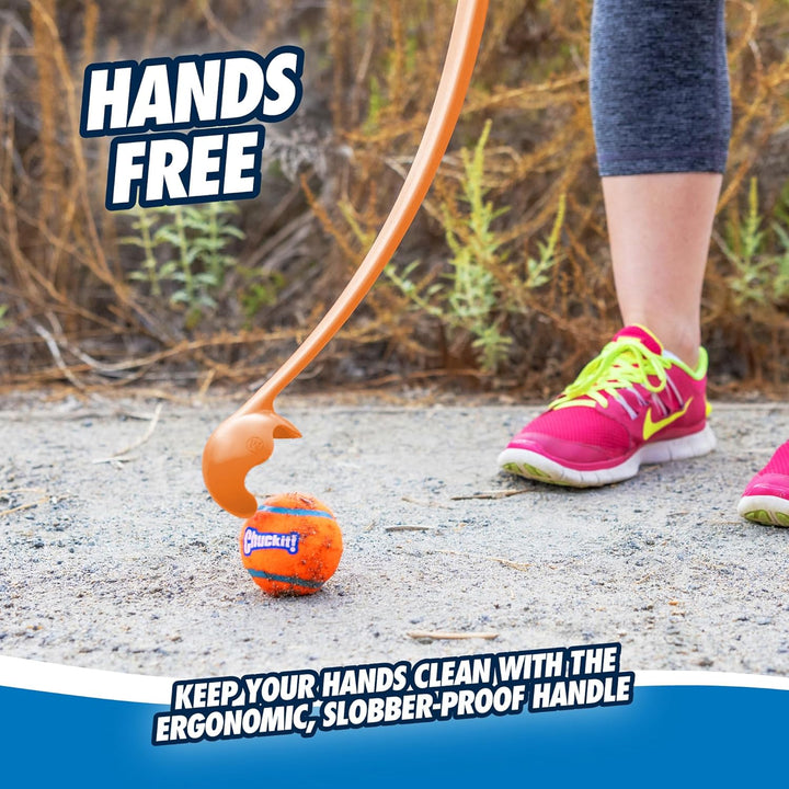 Sport 26L Dog Ball Launcher - Includes a 3-Inch Diameter Large Ball for Dogs 60-100 Pounds - Manual Thrower for Dog Balls with a Slim Ergonomic Handle - 26-Inch Length