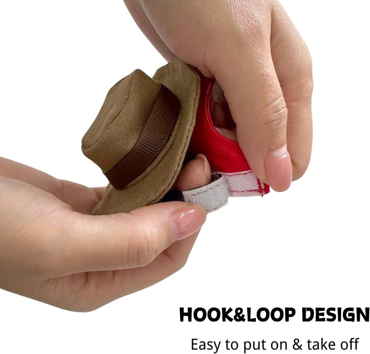 Bearded Dragon Cowboy Costume - Adjustable Lizard Cowboy Hat and Bandana Scarf Reptile Halloween Costume Photo Props for Gecko Chameleon Amphibians Ferret Hamster (Brown)