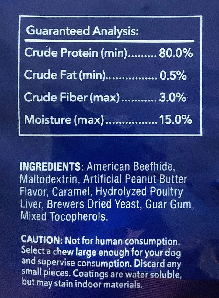 100% Made in USA Beefhide 7" Braided Sticks Dog Chew Treats - Peanut Butter Flavor, 6 Count/1 Pack