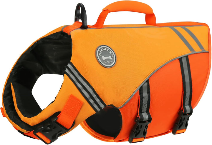 Sports Style Dog Life Vest, Dog Life Jacket for Swimming & Boating, Ripstop & Buoyancy for Puppy Doggy, Lifejacket with Handle, M, Blue