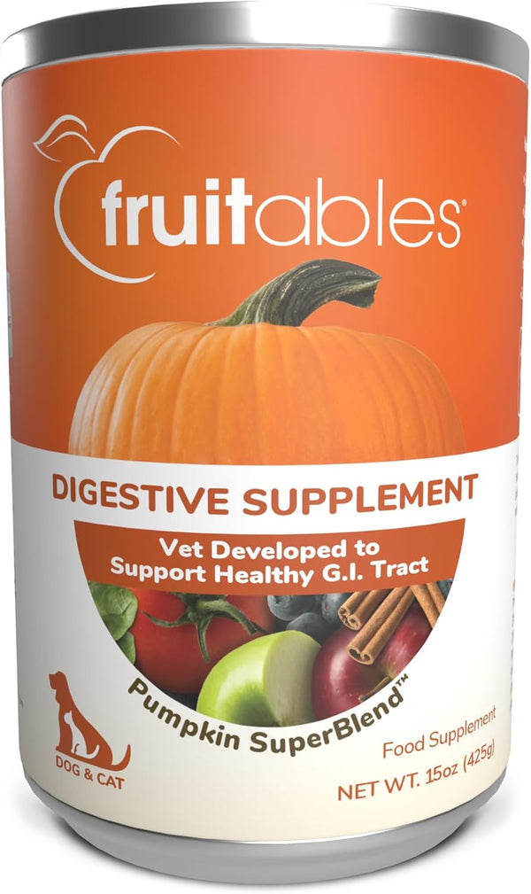 Pumpkin Digestive Supplement, Made with Pumpkins for Dogs, Healthy Fiber Supplement for Pet Nutrition, Packed with Superfoods, 15 Oz