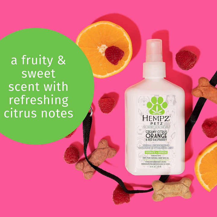 Petz Dog Cologne, Creamy Citrus Orange & Red Raspberry, 8.5 Fl. Oz. - Hydrating Puppy Perfume
