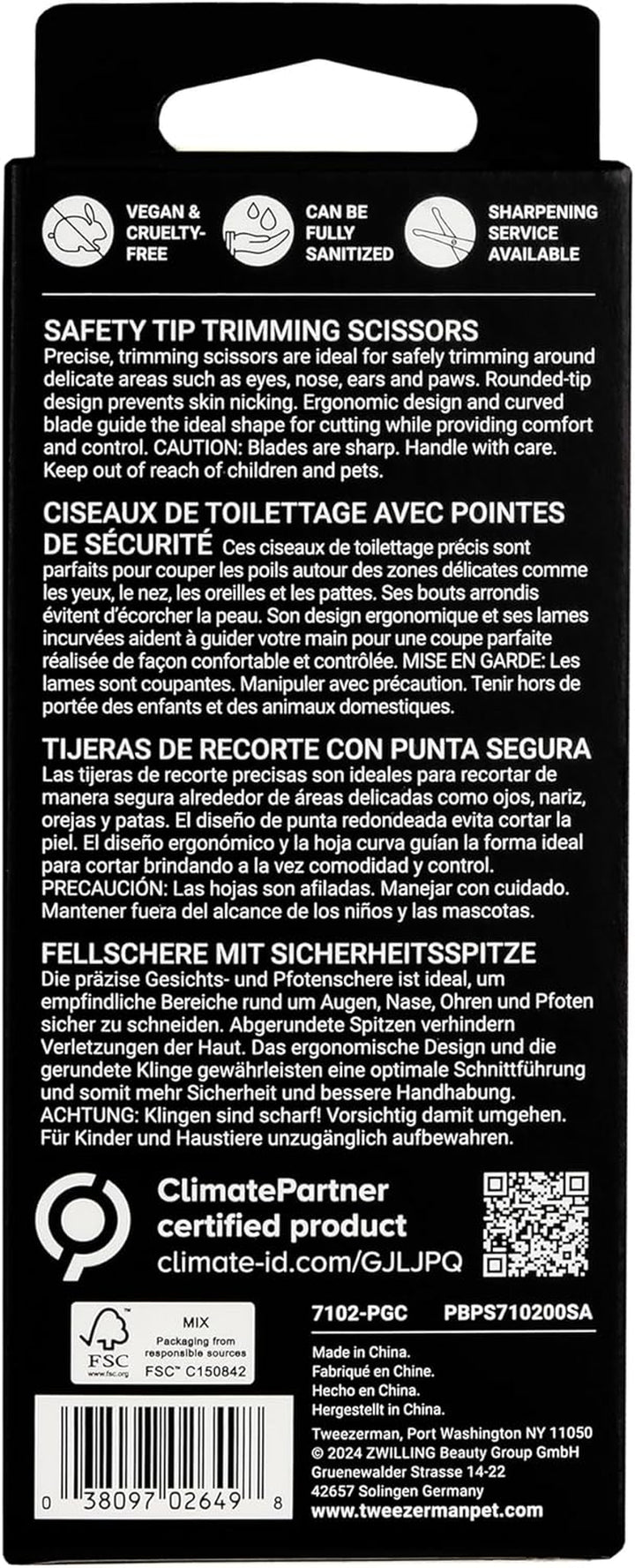 Pet Grooming Scissors, Stainless Steel Rounded Tip Trimming Shears for Dogs and Cats