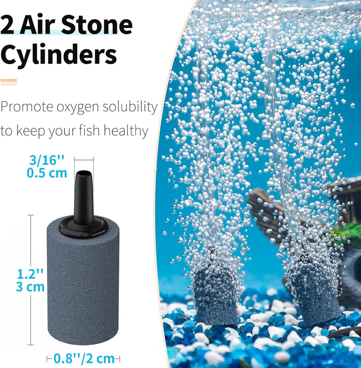 13 Feet Airline Tubing Standard Aquarium Air Pump Accessories with Air Stones, Check Valves, Suction Cups and Connectors