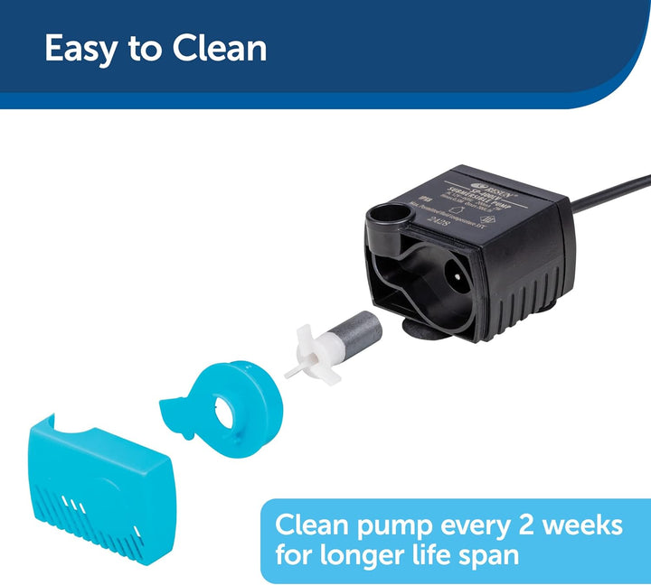 Replacement Pump, Submersible, Quiet Operation, Compatible with Drinkwell Ceramic, Stainless Steel, 360 Pet Water Fountains (PAC00-13206)