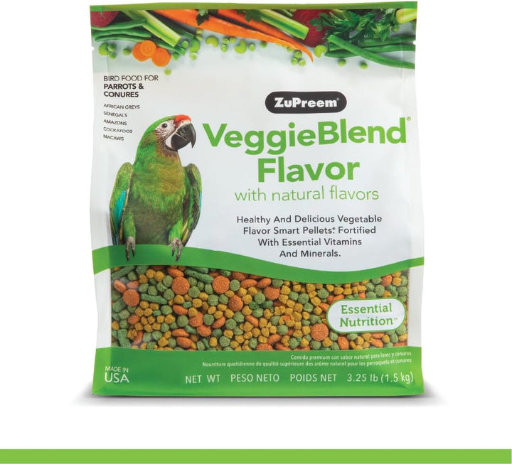 Fruitblend Bird Pellets, Daily Bird Food for Parrot, Conure, Caique, African Grey, Eclectus, Small Cockatoo, Core Nutrition for Medium Large Birds, Parrot Food (ML, 3.5 Lbs)