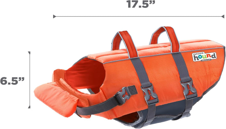 Granby Splash Dog Life Jacket, High-Buoyancy Dog Life Vest for Swimming, Boating, and Water Safety, Large, Orange