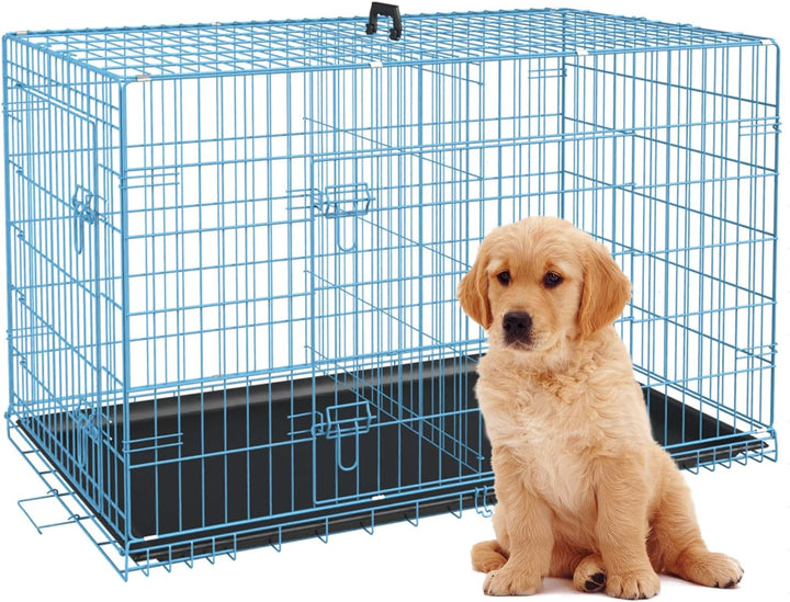 | Dog Crate | 18" | Black | Foldable Metal Kennel with Single Doors, Secure Slide-Bolt Latches, Leakproof Tray | Portable Dog Cage for Small Breeds | for Travel, Indoor & Outdoor Use
