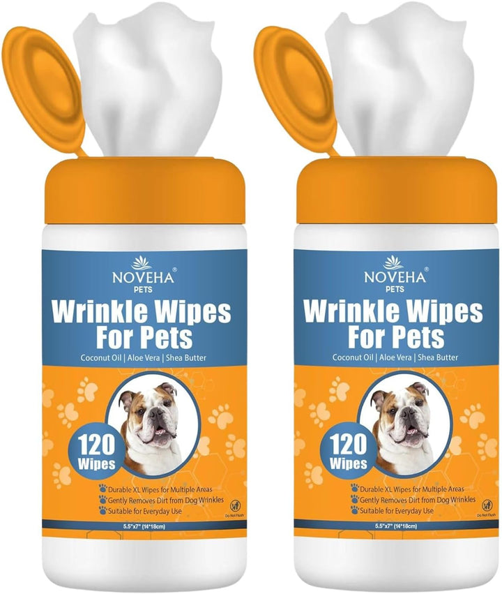 Pet Wipes - Formulated Pet Wipes - for Facial and Finger Folds, Underarms - 3" X 2" Size (150 Counts)
