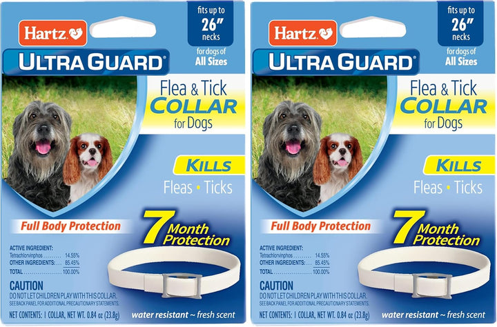 Ultraguard Flea & Tick Collar for Dogs and Puppies, 7 Month Flea and Tick Protection and Prevention per Collar, White, up to 20 Inch Neck