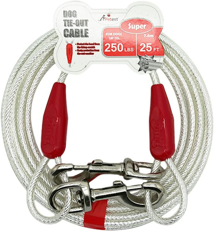 30Ft Reflective Tie-Out Cable for Heavy Dogs up to 125 Pounds