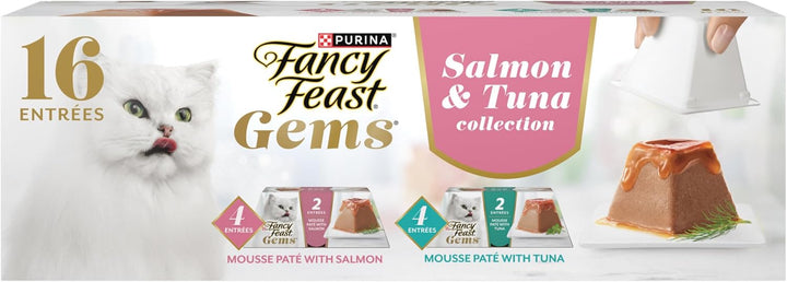 Gems Pate Cat Food Mousse Salmon or Tuna and a Halo of Savory Gravy Wet Cat Food Variety Pack - (1) 8 Ct. Boxes - 8 Ct. Box