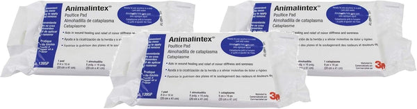 3 Pack of Animalintex Poultices, 8 by 16 Inches, for Horses and Dogs
