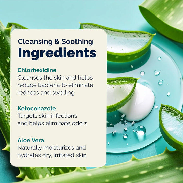 Dermabliss Chlorhexidine for Dogs Skin Health - Antibacterial Medicated Dog Shampoo, and Medicated Wipes - for Skin Infections & Irritation, Hot Spots & Redness Relief (Medicated Spray, 8Oz)