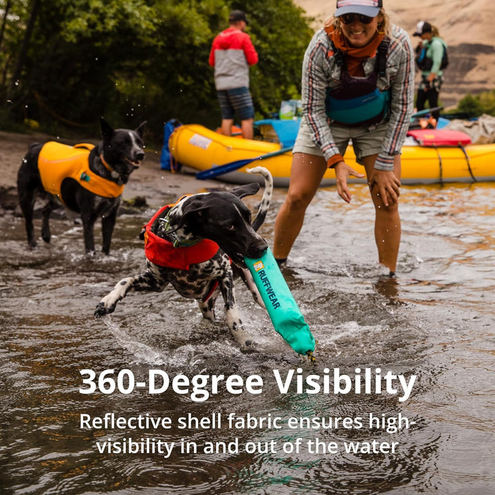 , Float Coat Dog Life Jacket, Premium Buoyancy Swim Vest with Lift Handle, Secure Fit & Reflective Trim, Adjustable Flotation for Swimming, Boating, & Outdoor Adventures, Wave Orange, Medium