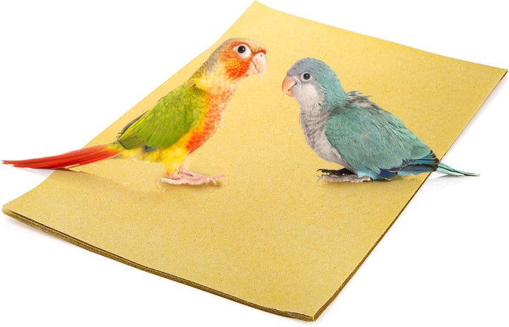 50 Pieces Gravel Liner Paper for Bird Cage, 11 X 17 Inch Birdcage Liner Pet Bedding Accessories, Parrot Cage Sandpapers
