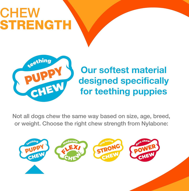 Ring Bone Chew Toy for Puppies, Puppy Teething Toys, Puppy Enrichment Toys, Chicken Flavor, X-Small Dogs - up to 15 Lbs, 1 Count