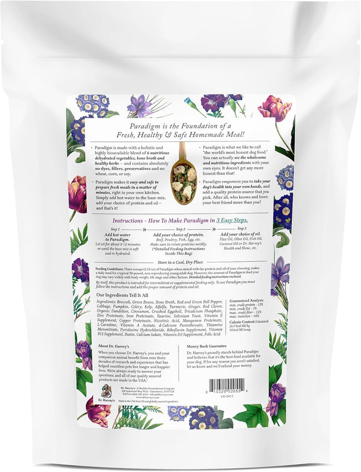 Paradigm Green Superfood Dog Food, Human Grade Dehydrated Grain Free Base Mix for Dogs, Diabetic Low Carb Ketogenic Diet (6 Pounds)