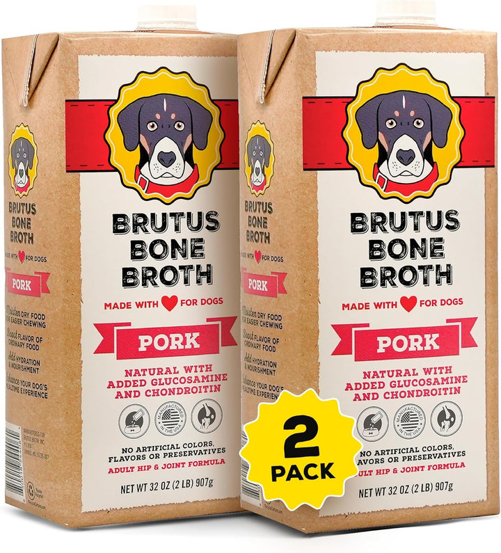 for Dogs - All Natural Bone Broth for Dogs with Chondroitin Glucosamine Turmeric -Human Grade Dog Food Toppers - Beef and Pork Bundle